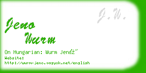 jeno wurm business card